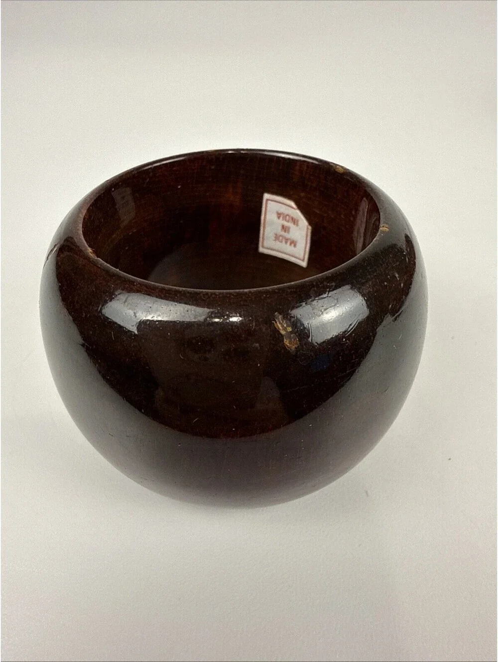 Set of 4 Vintage Faux Tortoiseshell Lucite Napkin Rings Acrylic MCM Round